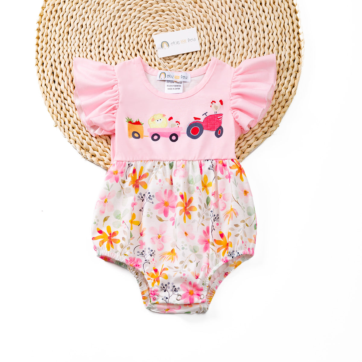 PREORDER: Pink Barnyard Blossoms - Girl Infant Romper